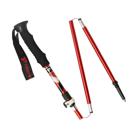 Bâtons de randonnée pliables portables en alliage d'aluminium à 5 nœuds, Longueur pliée : 35CM, Longueur pliée : 35CM (Noir), Longueur pliée : 35CM (Vert), Longueur pliée : 35CM (Bleu), Longueur pliée : 35CM (Rouge)