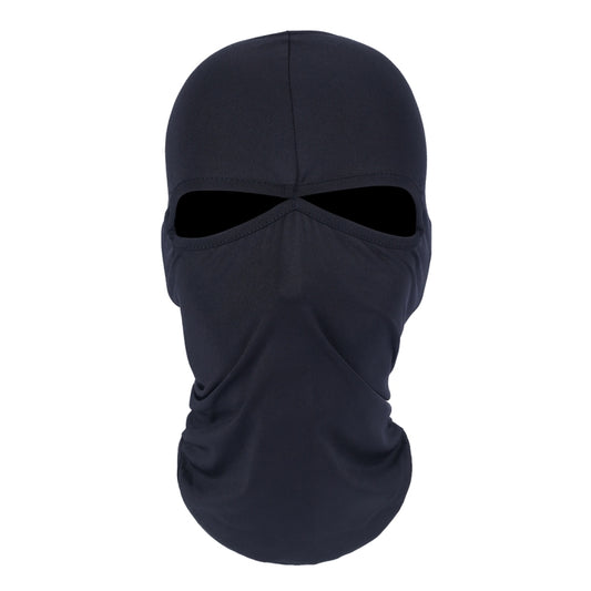 Masque de tête de cyclisme unisexe en Lycra élastique à double trou style cagoule, masque de tête BT-09 (noir)