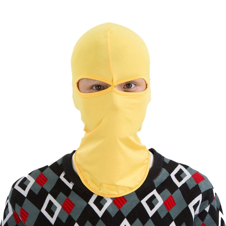 Masque de tête de cyclisme unisexe en Lycra élastique à double trou style cagoule, masque de tête BT-09 (noir)