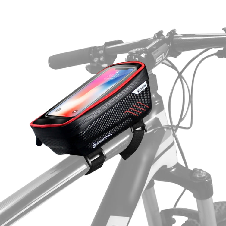 WILD MAN E2 Waterproof Front Bag MTB Mobile Phone Sets Bicycle Tube Bag Riding Accessories, E2 (Black), E2 (Red)