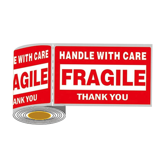 500 PCS Self-adhesive Outer Box English Warning Sticker Fragile Label, Size: 76x127mm, 76 x 127mm