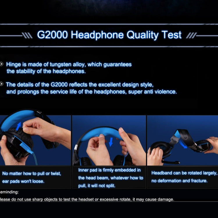 KOTION EACH G2000 Over-ear Game Gaming Headphone Headset Earphone Headband with Mic Stereo Bass LED Light for PC Gamer,Cable Length: About 2.2m(White + Red)