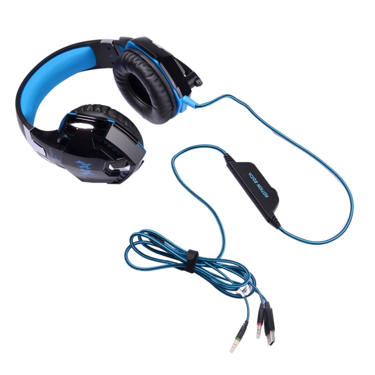 KOTION EACH G2000 Over-ear Game Gaming Headphone Headset Earphone Headband with Mic Stereo Bass LED Light for PC Gamer,Cable Length: About 2.2m(White + Red)