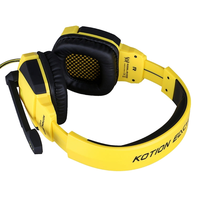 KOTION EACH G4000 USB Version Stereo Gaming Headphone Headset Headband with Microphone Volume Control LED Light for PC Gamer,Cable Length: About 2.2m
