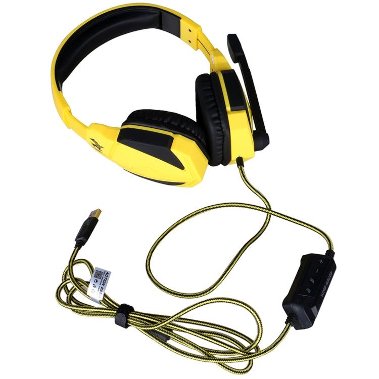 KOTION EACH G4000 USB Version Stereo Gaming Headphone Headset Headband with Microphone Volume Control LED Light for PC Gamer,Cable Length: About 2.2m