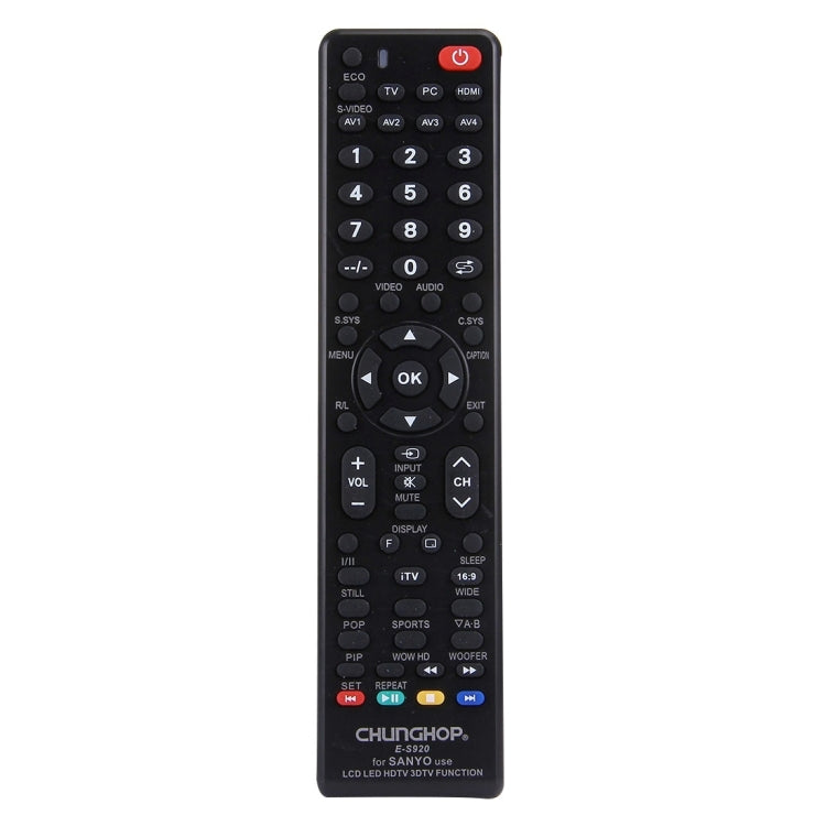 CHUNGHOP E-S920 Universal Remote Controller for SANYO LED TV / LCD TV / HDTV / 3DTV, for SANYO TV