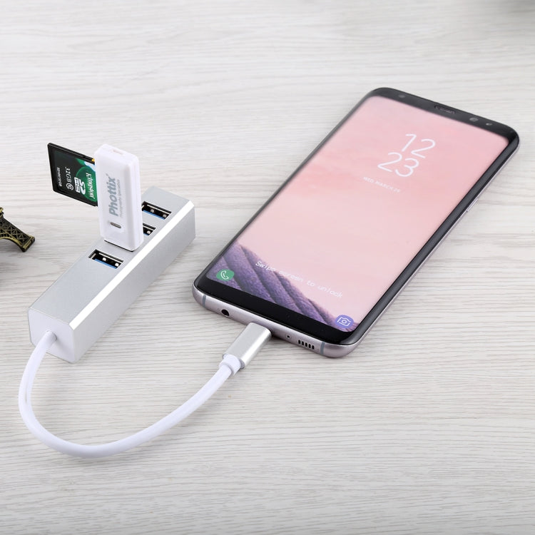 5Gbps Super Speed Self / Bus Power 4 Ports USB 3.0 to USB-C / Type-C HUB Converter, Type-C