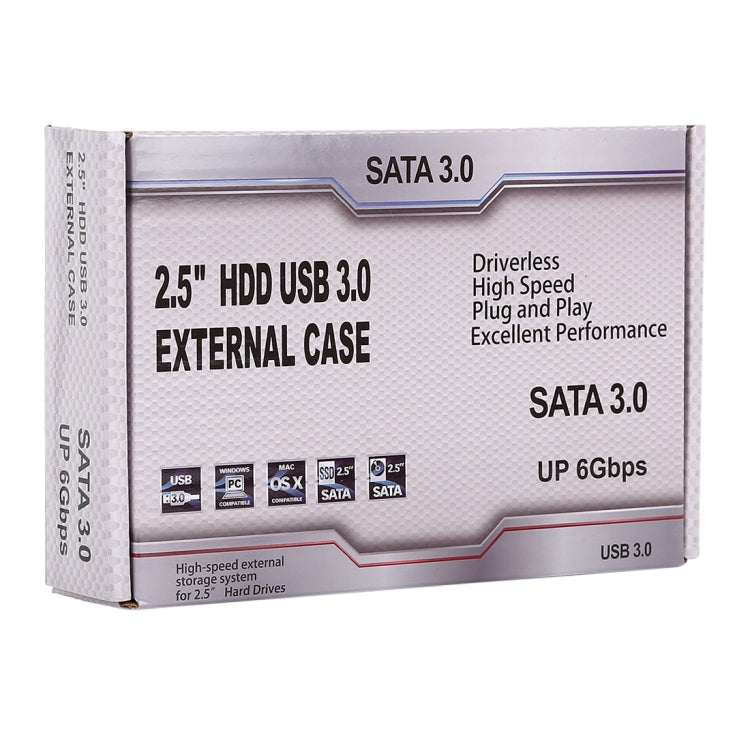 2.5 inch HDD Enclosure 6Gbps SATA 3.0 to USB 3.0 Hard Disk Drive Box External Case, Blue