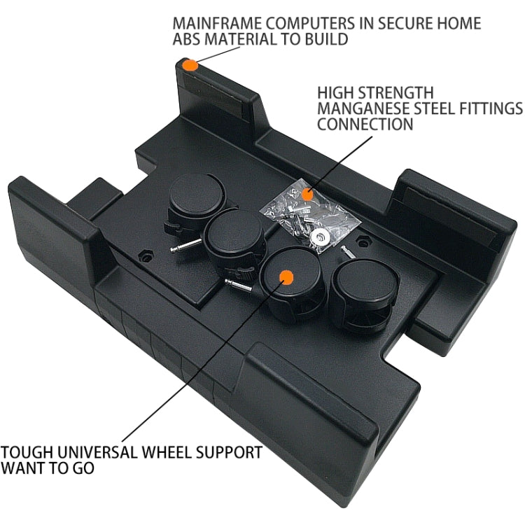 Computer Mainframe Host Adjustable Bracket with Wheel, Size: S, H Type (Black), H Type (White)