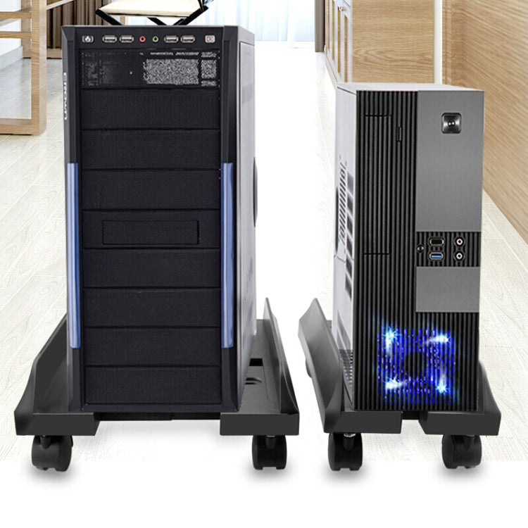 Computer Mainframe Host Adjustable Bracket with Wheel, Size: S, H Type (Black), H Type (White)
