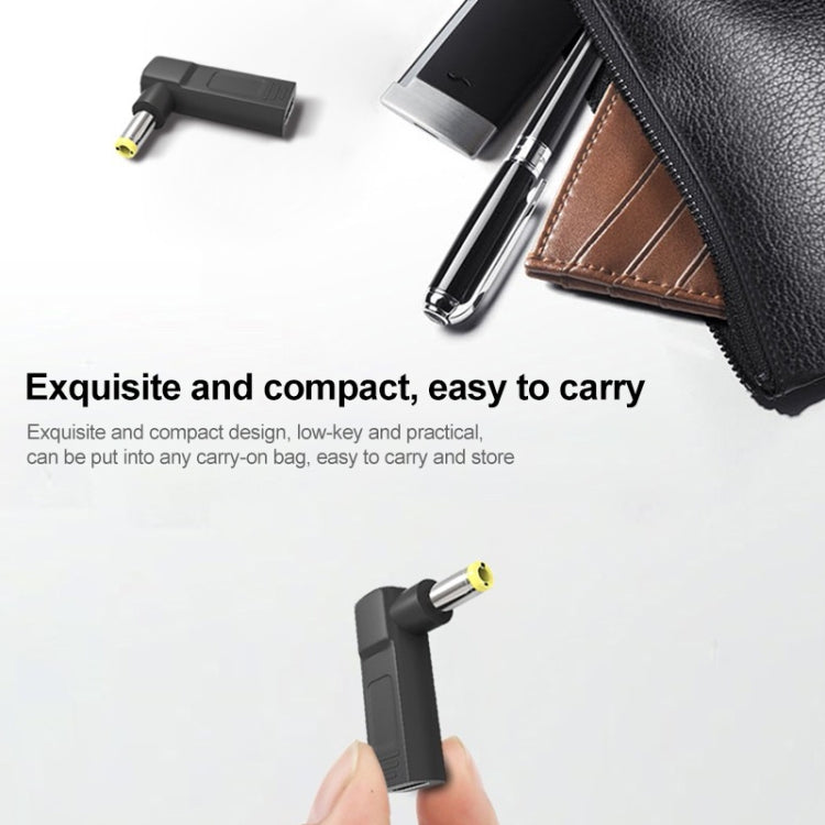 USB-C / Type-C Female to 5.5 x 2.5mm Male Plug Elbow Adapter Connector, 5.5 x 2.5mm Elbow