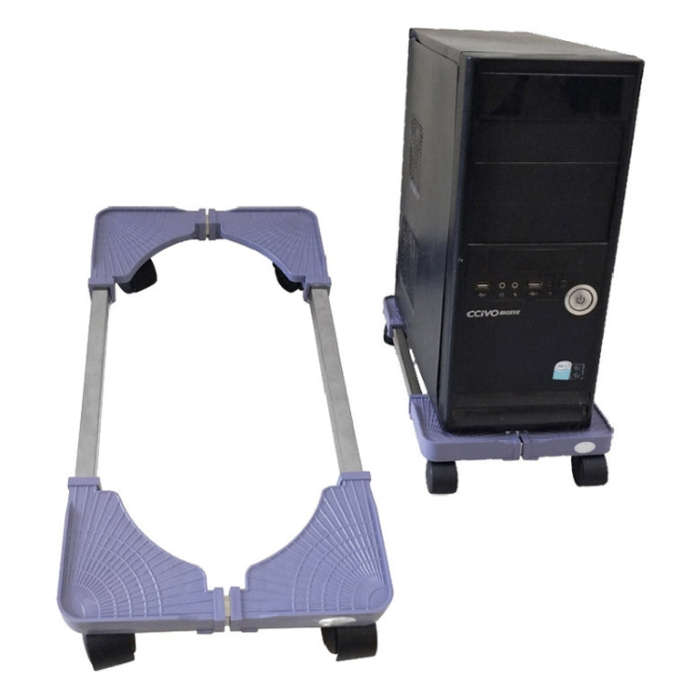 Computer Mainframe Host Adjustable Mobile Base Bracket with Wheel, 43-55cm Length Adjustable, 22-34cm Width Adjustable, H Type