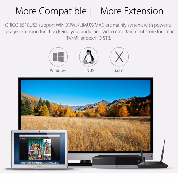 ORICO 6518US3 USB 3.0 Type-B 2.5 / 3.5 inch Tool Free HDD Docking Station External Storage Enclosure Hard Disk Box