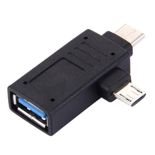USB-C / Type-C Male + Micro USB Male to USB 3.0 Female Adapter, USB 3.0