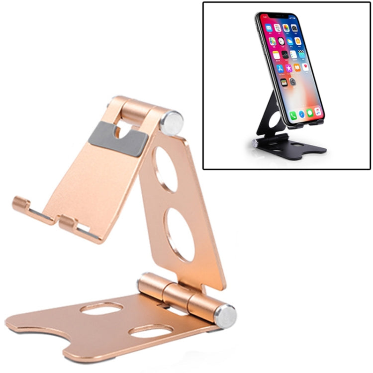 ROOSTAND R2 Aluminum Alloy Mobile Desktop Tablet Bracket Double Folding Lazy Artifact, Size: 6.4x7x9cm, R2 Silver, R2 Black, R2 Champagne Gold, R2 Rose Gold, R2 Rose Red