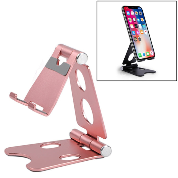 ROOSTAND R2 Aluminum Alloy Mobile Desktop Tablet Bracket Double Folding Lazy Artifact, Size: 6.4x7x9cm, R2 Silver, R2 Black, R2 Champagne Gold, R2 Rose Gold, R2 Rose Red
