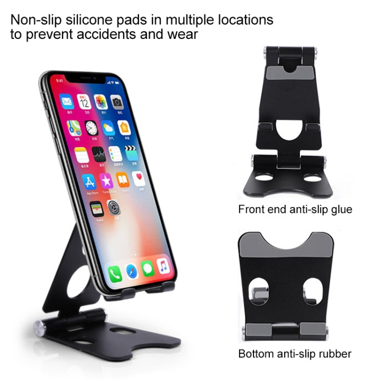 ROOSTAND R2 Aluminum Alloy Mobile Desktop Tablet Bracket Double Folding Lazy Artifact, Size: 6.4x7x9cm, R2 Silver, R2 Black, R2 Champagne Gold, R2 Rose Gold, R2 Rose Red