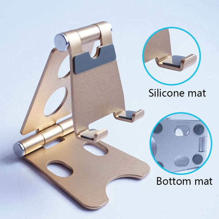 ROOSTAND R2 Aluminum Alloy Mobile Desktop Tablet Bracket Double Folding Lazy Artifact, Size: 6.4x7x9cm, R2 Silver, R2 Black, R2 Champagne Gold, R2 Rose Gold, R2 Rose Red