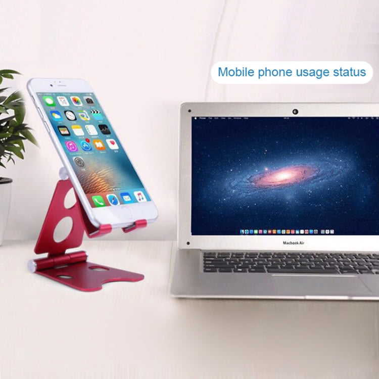 ROOSTAND R2 Aluminum Alloy Mobile Desktop Tablet Bracket Double Folding Lazy Artifact, Size: 6.4x7x9cm, R2 Silver, R2 Black, R2 Champagne Gold, R2 Rose Gold, R2 Rose Red