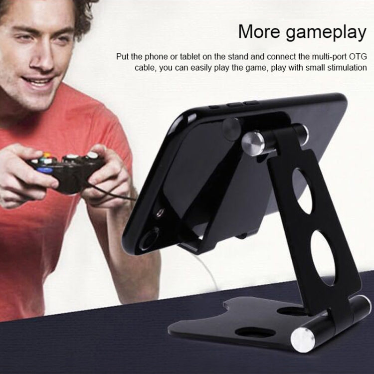ROOSTAND R2 Aluminum Alloy Mobile Desktop Tablet Bracket Double Folding Lazy Artifact, Size: 6.4x7x9cm, R2 Silver, R2 Black, R2 Champagne Gold, R2 Rose Gold, R2 Rose Red
