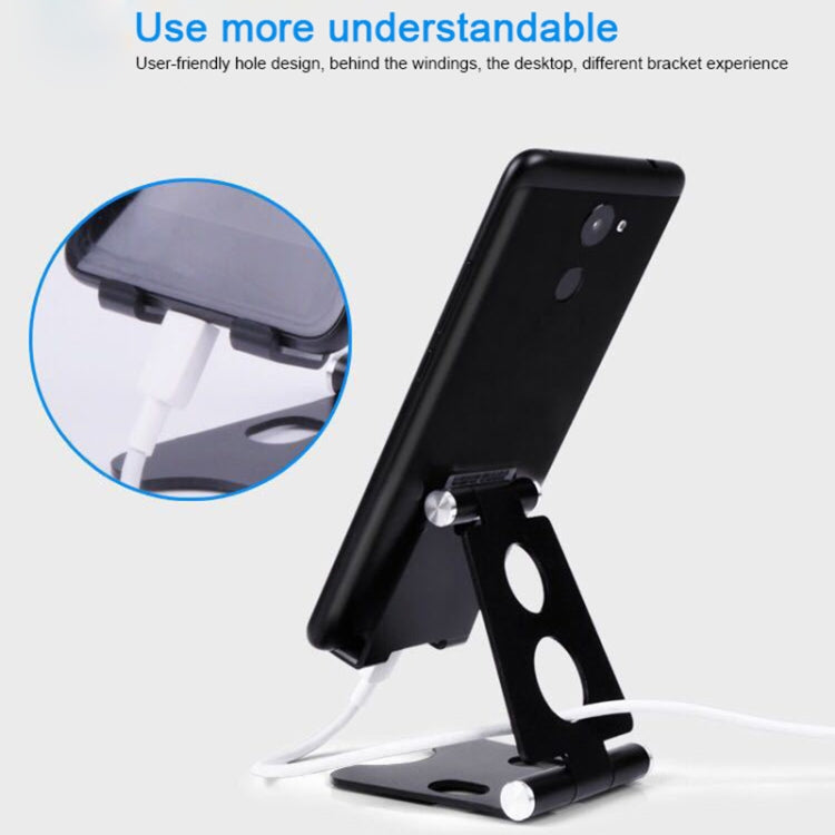 ROOSTAND R2 Aluminum Alloy Mobile Desktop Tablet Bracket Double Folding Lazy Artifact, Size: 6.4x7x9cm, R2 Silver, R2 Black, R2 Champagne Gold, R2 Rose Gold, R2 Rose Red