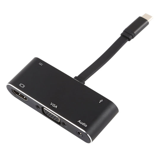 V126 UCB-C / Type-C Male to PD + HDMI + VGA + Audio + USB 3.0 Female 5 in 1 Converter, 5 in 1