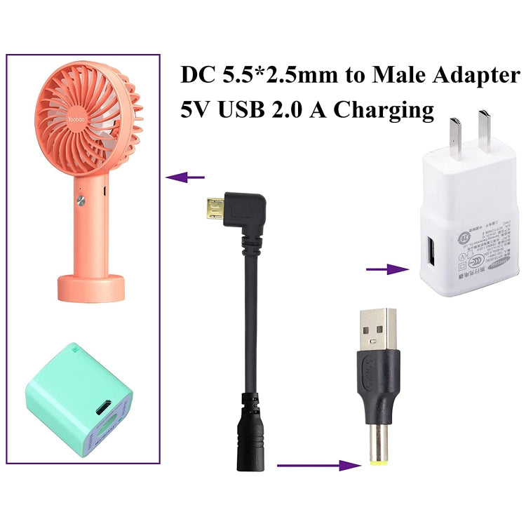 10 PCS 5.5 x 2.5mm Male to USB 2.0 Male DC Power Plug Connector, 5.5 x 2.5mm