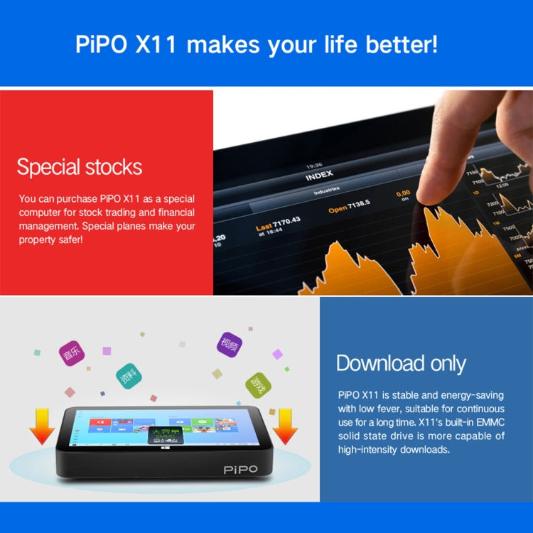 PiPo X11 TV Box Style Tablet Mini PC, 3GB+64GB, 9.0 inch Windows 10 Intel Celeron N4020 Quad Core up to 2.8GHz, US/EU Plug