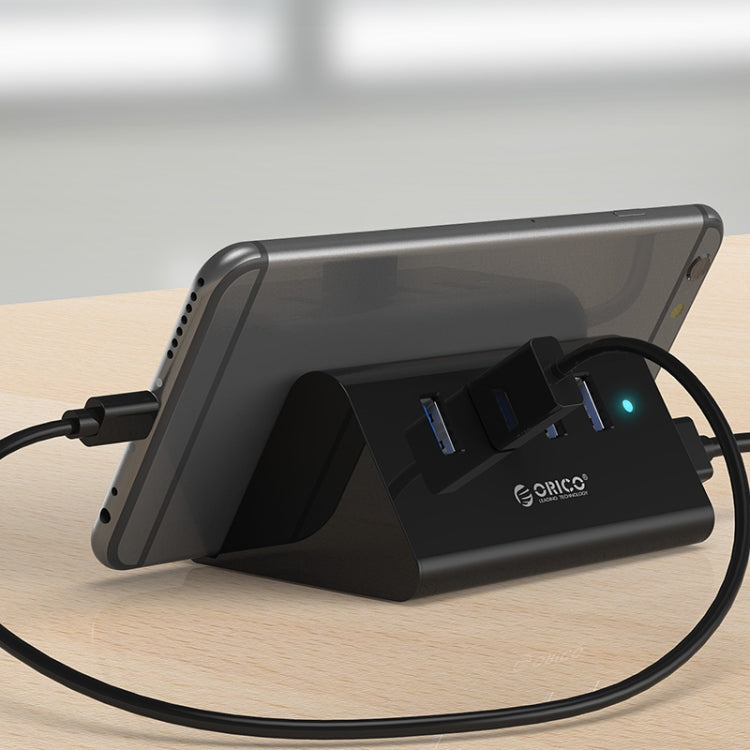 ORICO SHC-U3 ABS Material Desktop 4 Ports USB 3.0 HUB with Phone / Tablet Holder & 1m USB Cable & LED Indicator, SHC-U3