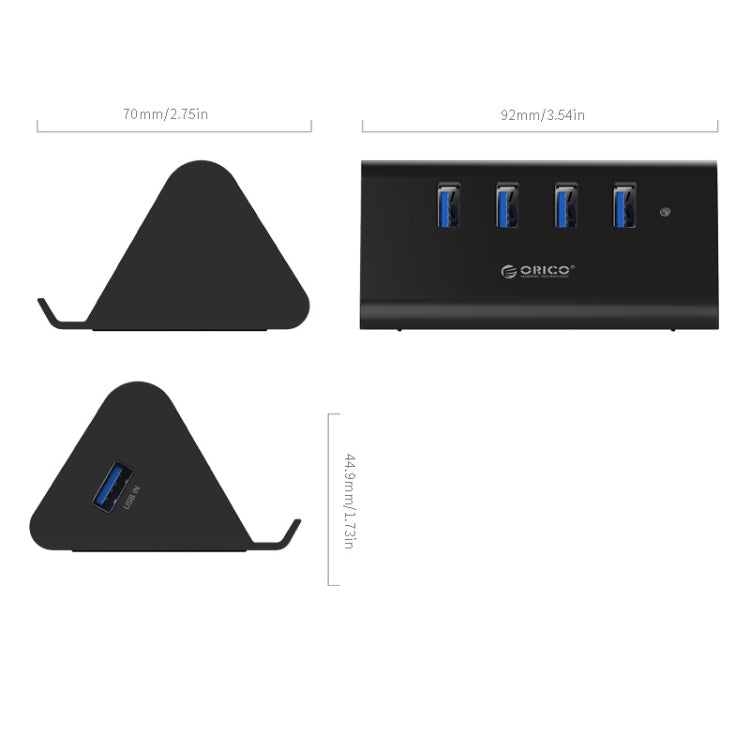 ORICO SHC-U3 ABS Material Desktop 4 Ports USB 3.0 HUB with Phone / Tablet Holder & 1m USB Cable & LED Indicator, SHC-U3