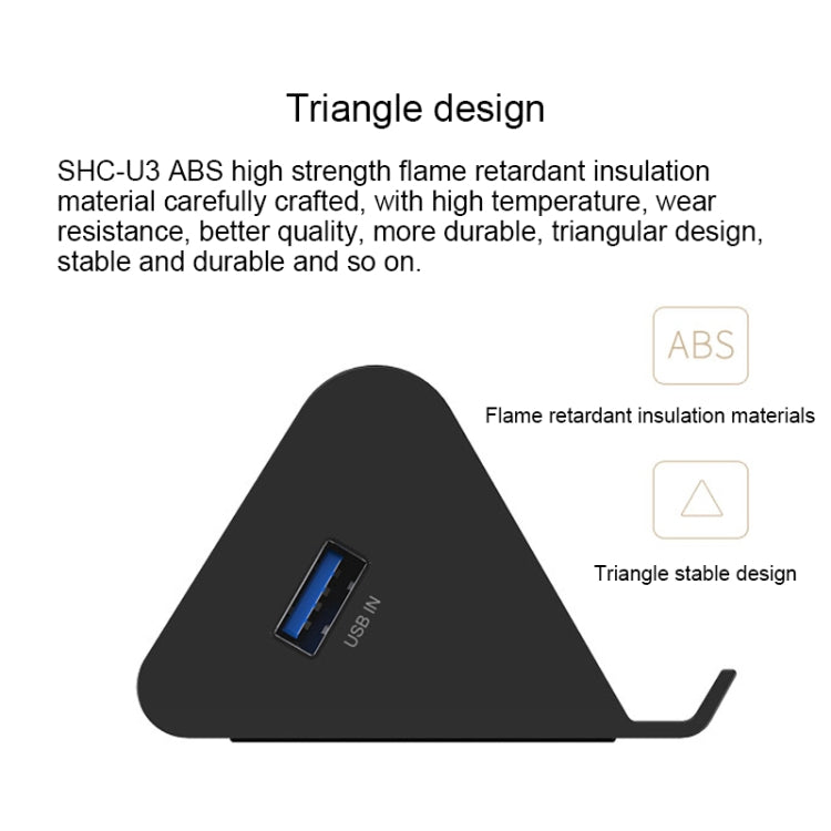 ORICO SHC-U3 ABS Material Desktop 4 Ports USB 3.0 HUB with Phone / Tablet Holder & 1m USB Cable & LED Indicator, SHC-U3