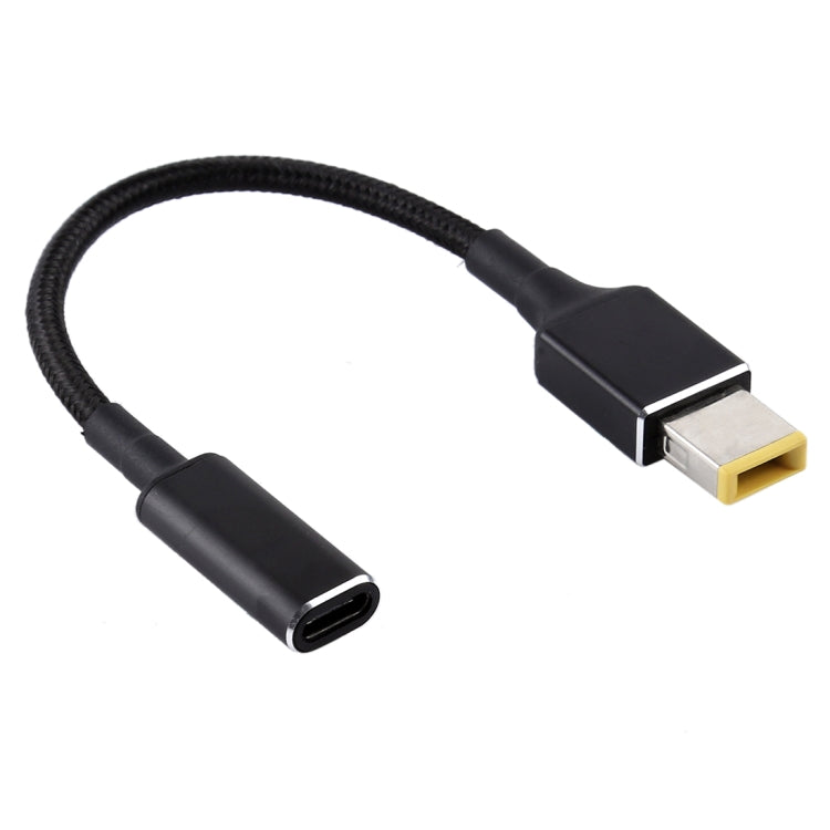 PD 100W 18.5-20V Big Square to USB-C / Type-C Nylon Braid Cable for Lenovo Laptop Notebook, Length: about 30cm, T570/T470/470s & X1 Carbon 2018