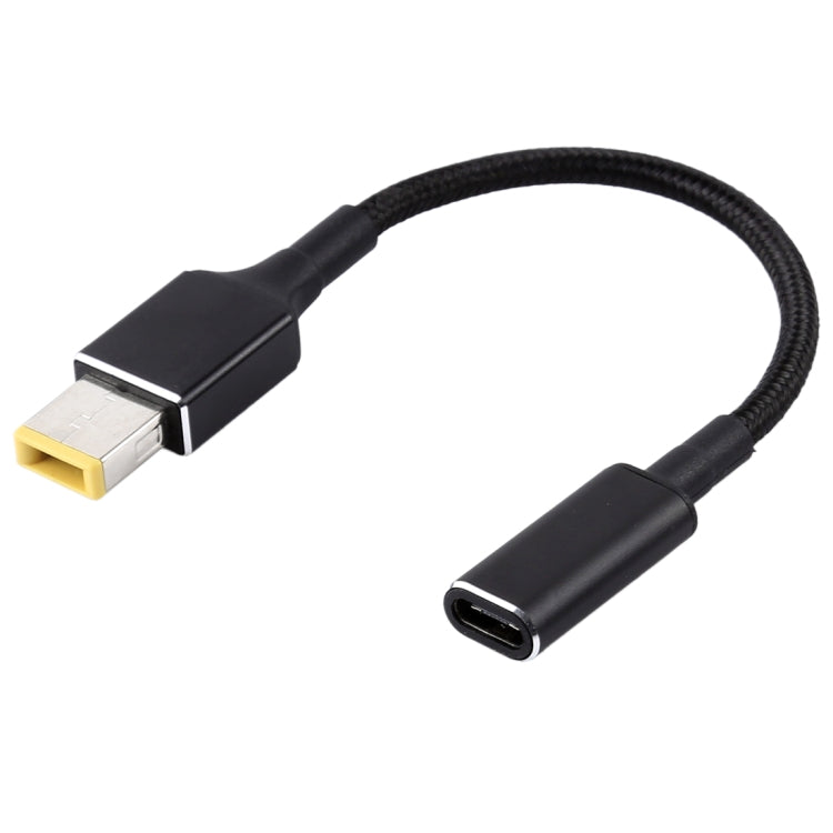 PD 100W 18.5-20V Big Square to USB-C / Type-C Nylon Braid Cable for Lenovo Laptop Notebook, Length: about 30cm, T570/T470/470s & X1 Carbon 2018
