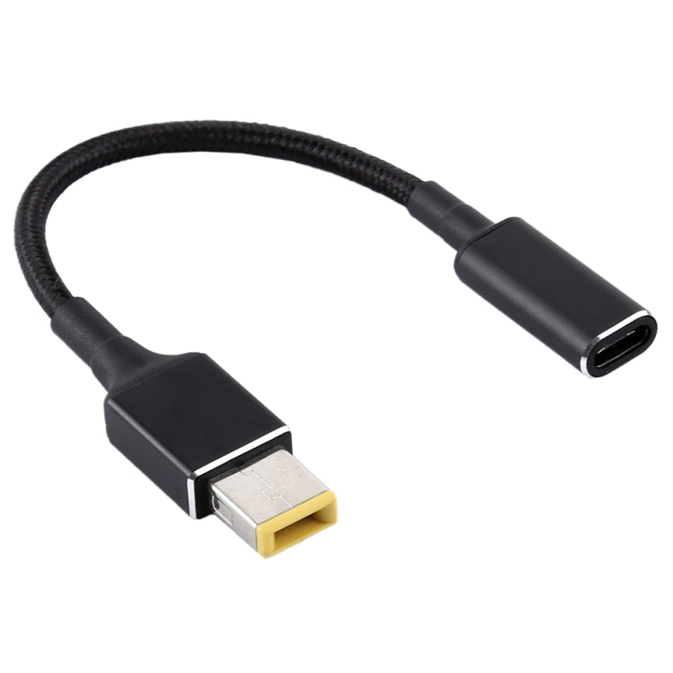 PD 100W 18.5-20V Big Square to USB-C / Type-C Nylon Braid Cable for Lenovo Laptop Notebook, Length: about 30cm, T570/T470/470s & X1 Carbon 2018