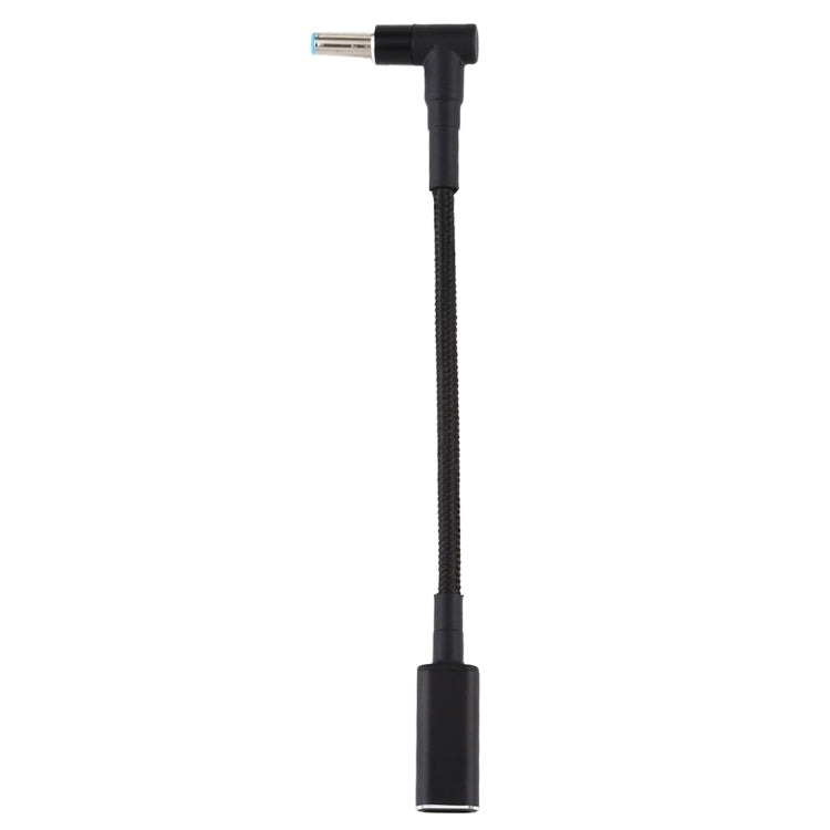 PD 100W 18.5-20V 4.5 x 0.6mm Elbow to USB-C / Type-C Adapter Nylon Braid Cable for HP, 4.5 x 0.6mm