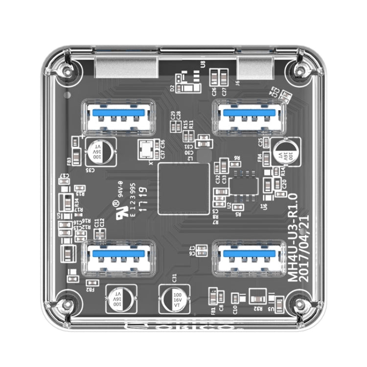 ORICO MH4U-30 USB 3.0 Transparent Desktop HUB with 30cm Micro USB Cable, MH4U-30