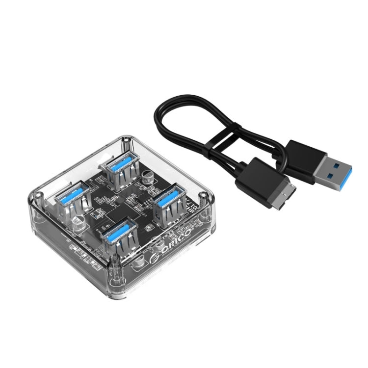 ORICO MH4U-30 USB 3.0 Transparent Desktop HUB with 30cm Micro USB Cable, MH4U-30