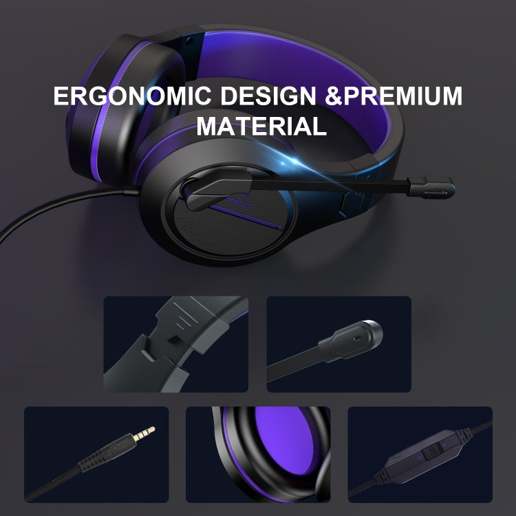 SADES MH601 3.5mm Plug Wire-controlled Noise Reduction E-sports Gaming Headset with Retractable Microphone, Cable Length: 2.2m