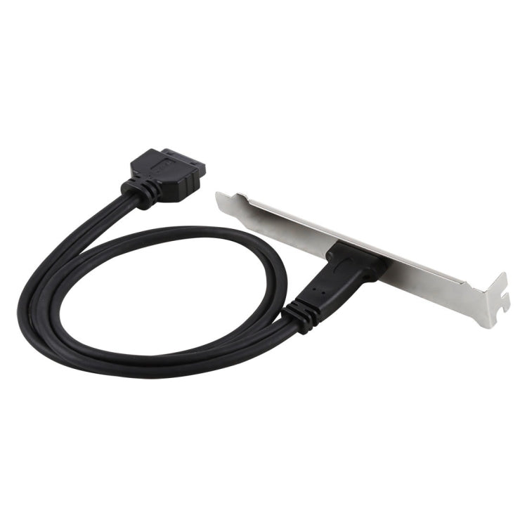 50cm USB-C / Type-C Female to USB 3.0 Motherboard 20 Pin Female Panel Expansion Bracket Mount Cable, 50cm Motherboard 20 Pin