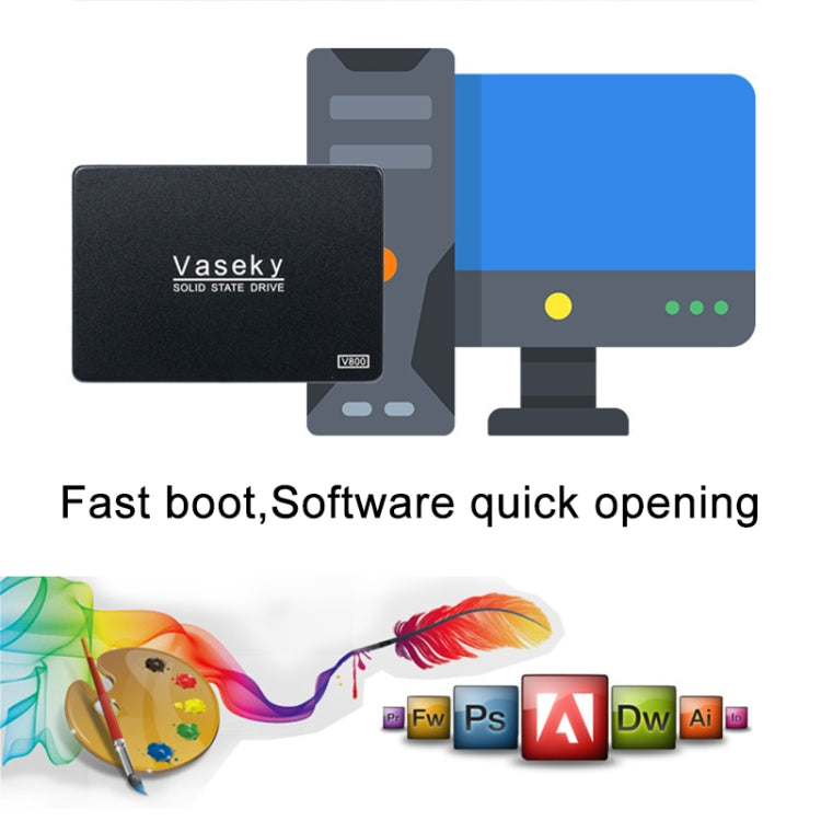 Vaseky V800 350GB 2.5 inch SATA3 6GB/s Ultra-Slim 7mm Solid State Drive SSD Hard Disk Drive for Desktop, Notebook, 350GB