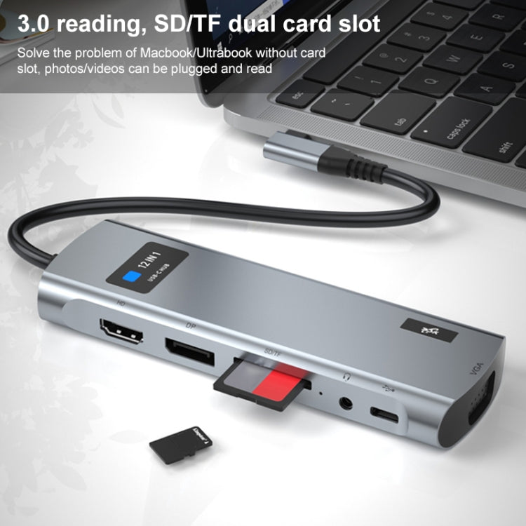 Z261 12 in 1 Elbow USB-C/Type-C to USB MST Smart Docking Station HUB Adapter, Z261