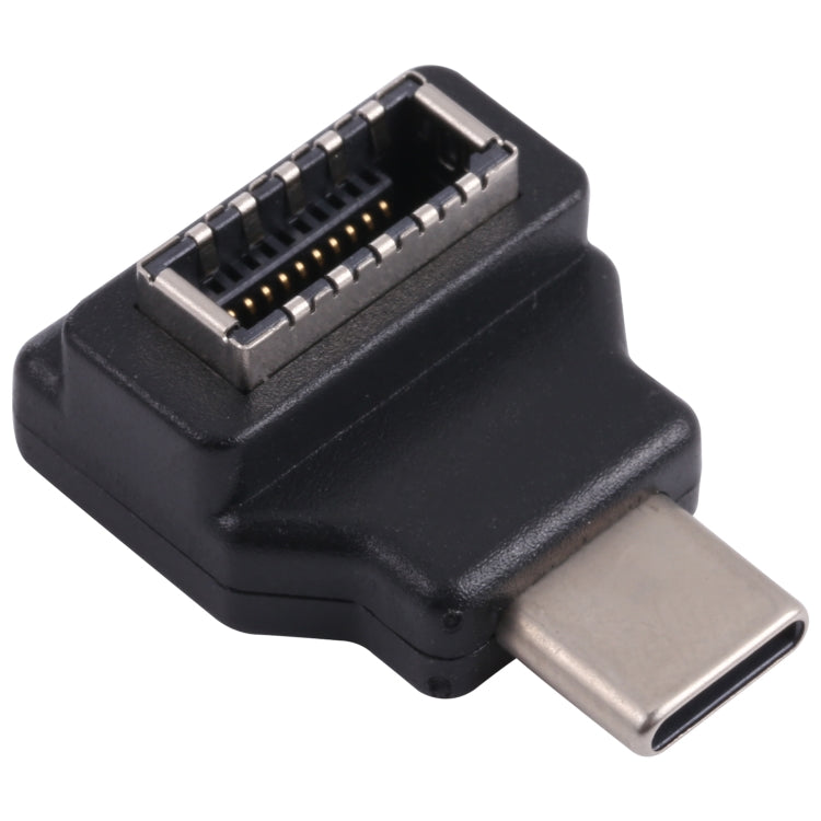 Type-E Female 90 Degrees Elbow to USB-C / Type-C Male Computer Host Adapter, Type-E Female to Type-C Male