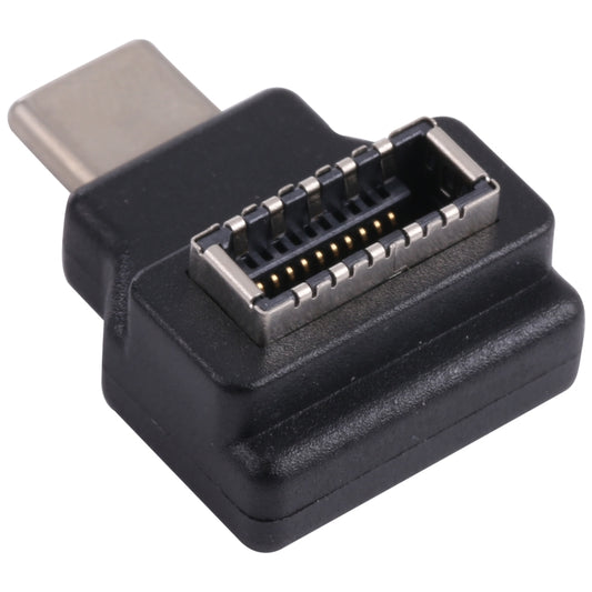 Type-E Female 90 Degrees Elbow to USB-C / Type-C Male Computer Host Adapter, Type-E Female to Type-C Male