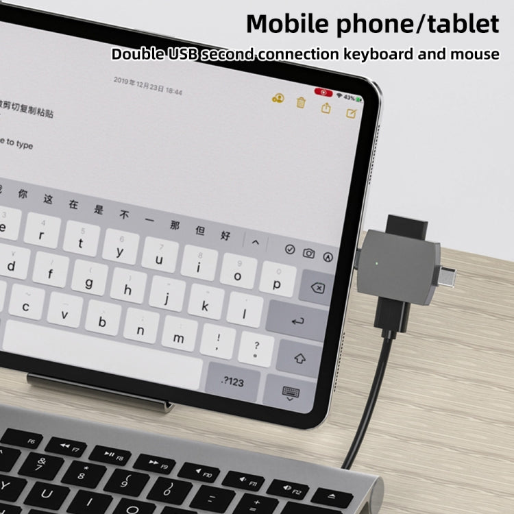 4 in 1 8 Pin + USB-C / Type-C Male to USB 3.0 + USB Female OTG Card Reader