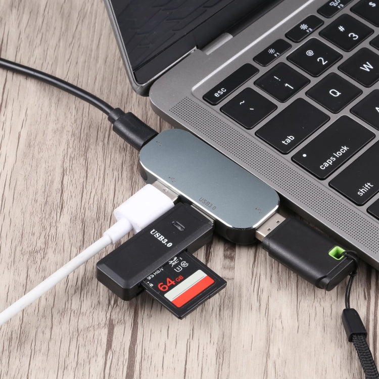 4 in 1 USB-C / Type-C Male to USB-C / Type-C + USB 3.0 + Dual USB Female Adapter, USB 3.0 + Dual USB