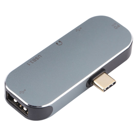 5 in 1 USB-C / Type-C Male to Dual USB-C / Type-C + 3.5mm AUX + USB 3.1 + USB Female Adapter, Dual USB-C / Type-C + 3.5mm AUX