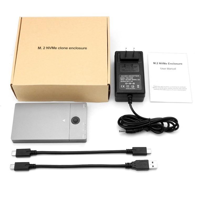 Rocketek ME921 USB3.1 Gen2 Dual M.2 Solid State Drive Box NVMe Docking Station, US Plug, US Plug