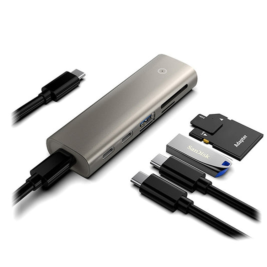 Rocketek HC463 Adaptateur HUB 6 en 1 USB3.1 Gen2 vers Type-C 3.1 + USB 3.1 + SD / TF