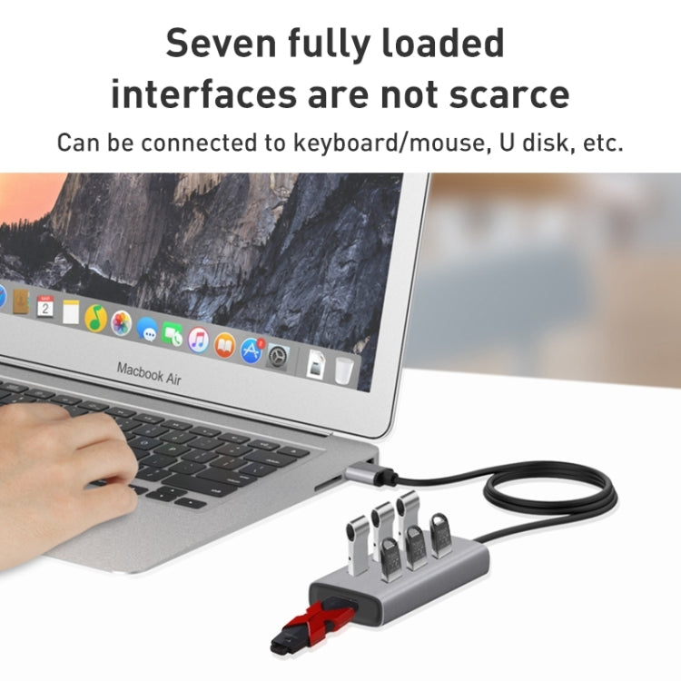8108 7 Ports USB 3.0 to USB 3.0 HUB, Cable Length: 80cm, 8108