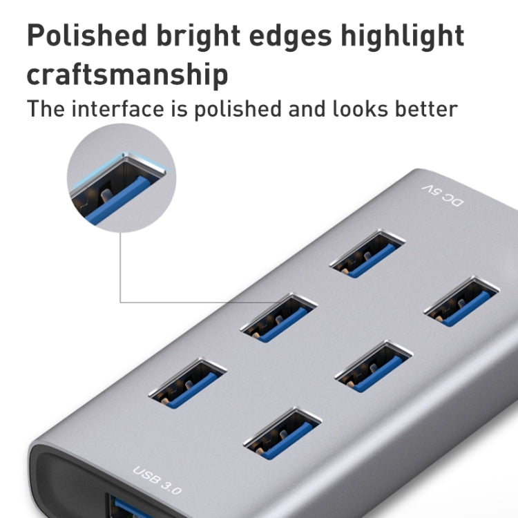 8108 7 Ports USB 3.0 to USB 3.0 HUB, Cable Length: 80cm, 8108